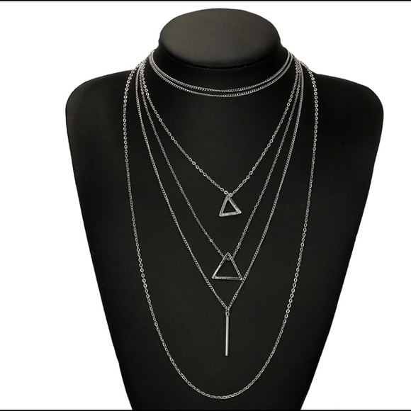 Triangle Multilayer Necklace - Picture 4 of 5